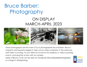 Bruce Barber art display mar apr 2023