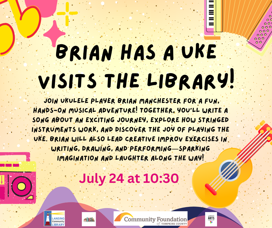 2025 Brian has a uke visits the library!